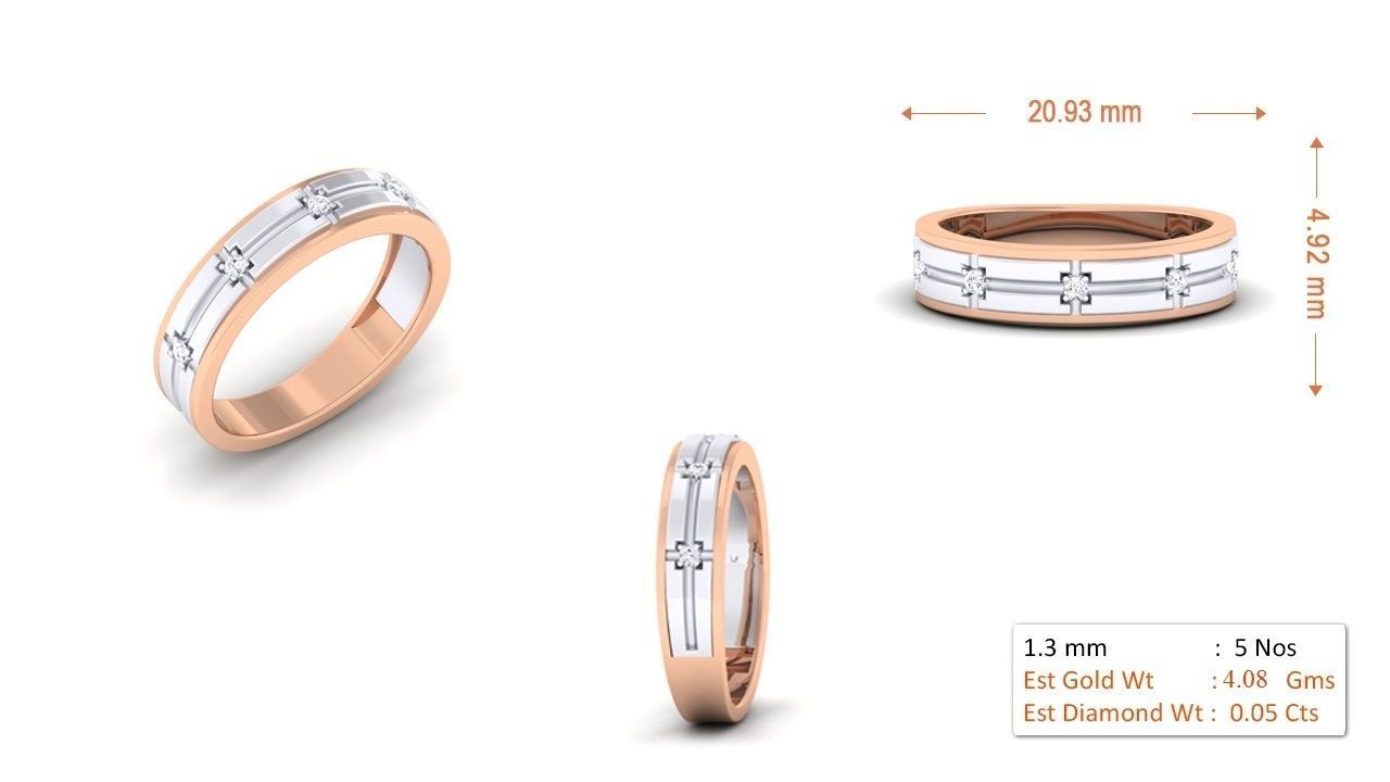 94 Couple Band Bride Groom Matching Engagement Wedding Ring 3D print model_92