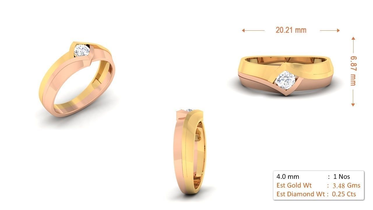 94 Couple Band Bride Groom Matching Engagement Wedding Ring 3D print model_51