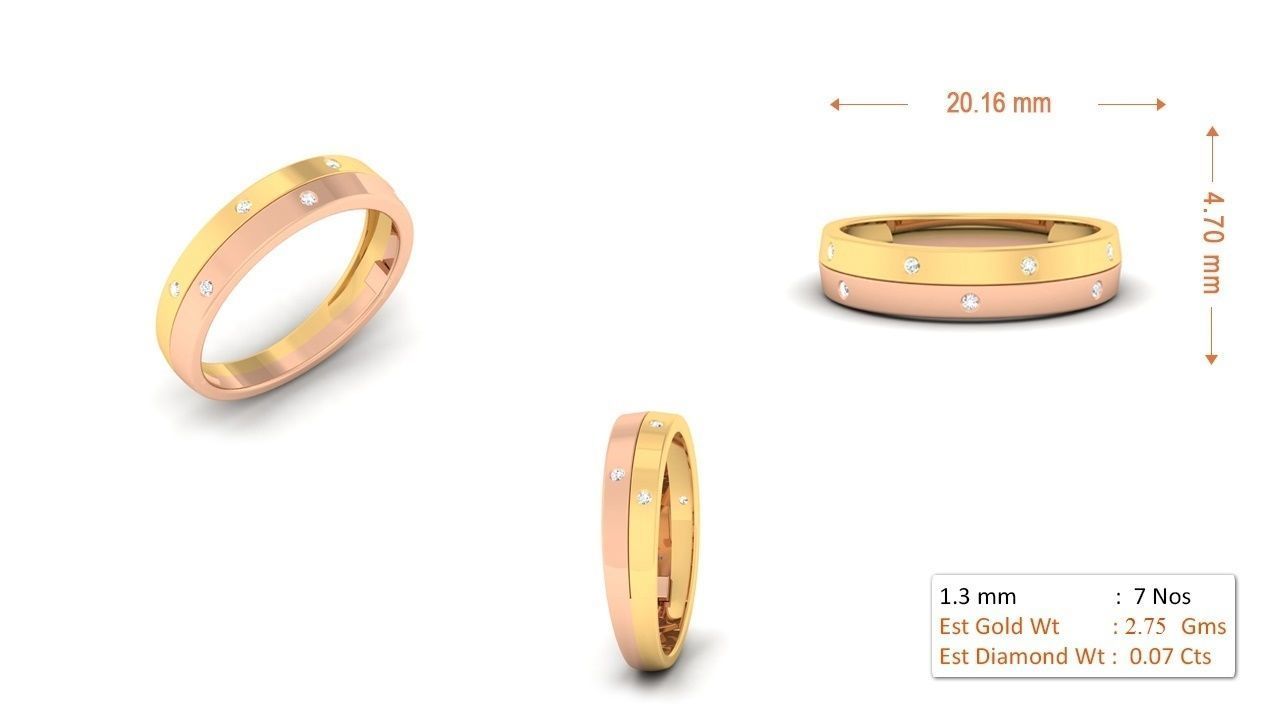 94 Couple Band Bride Groom Matching Engagement Wedding Ring 3D print model_38