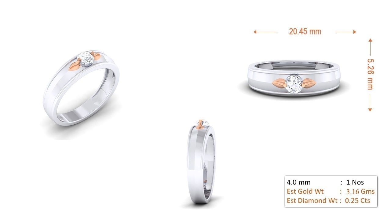 94 Couple Band Bride Groom Matching Engagement Wedding Ring 3D print model_39