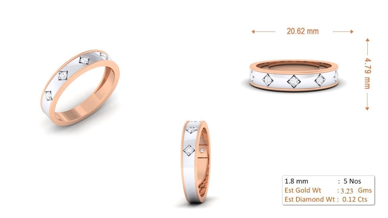 94 Couple Band Bride Groom Matching Engagement Wedding Ring 3D print model_6