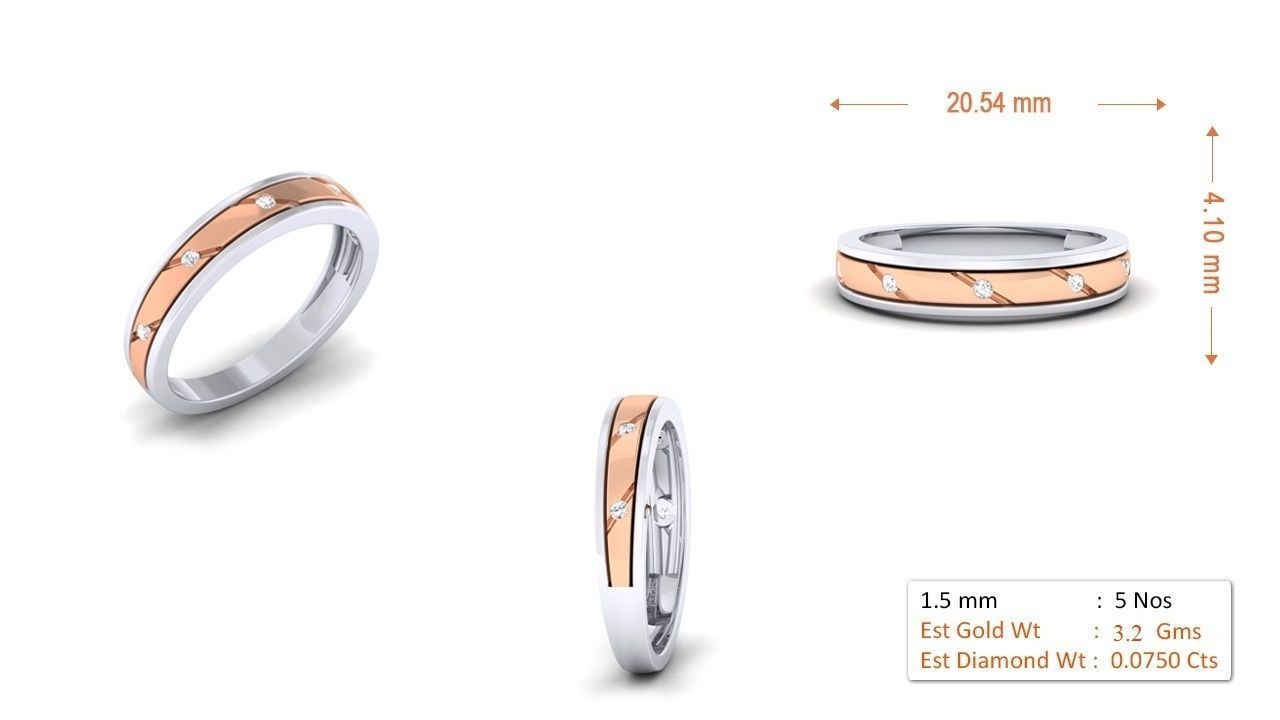 94 Couple Band Bride Groom Matching Engagement Wedding Ring 3D print model_29