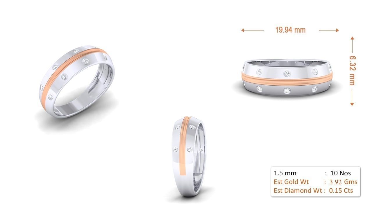 94 Couple Band Bride Groom Matching Engagement Wedding Ring 3D print model_50