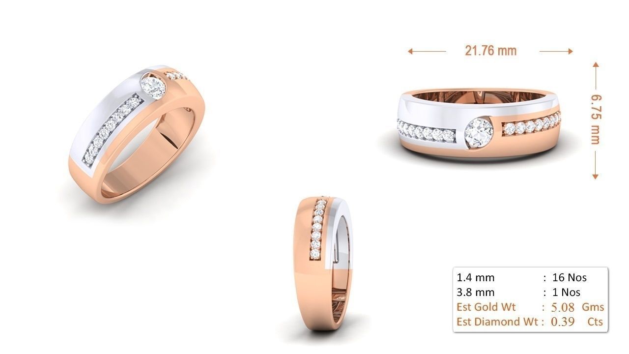 94 Couple Band Bride Groom Matching Engagement Wedding Ring 3D print model_43