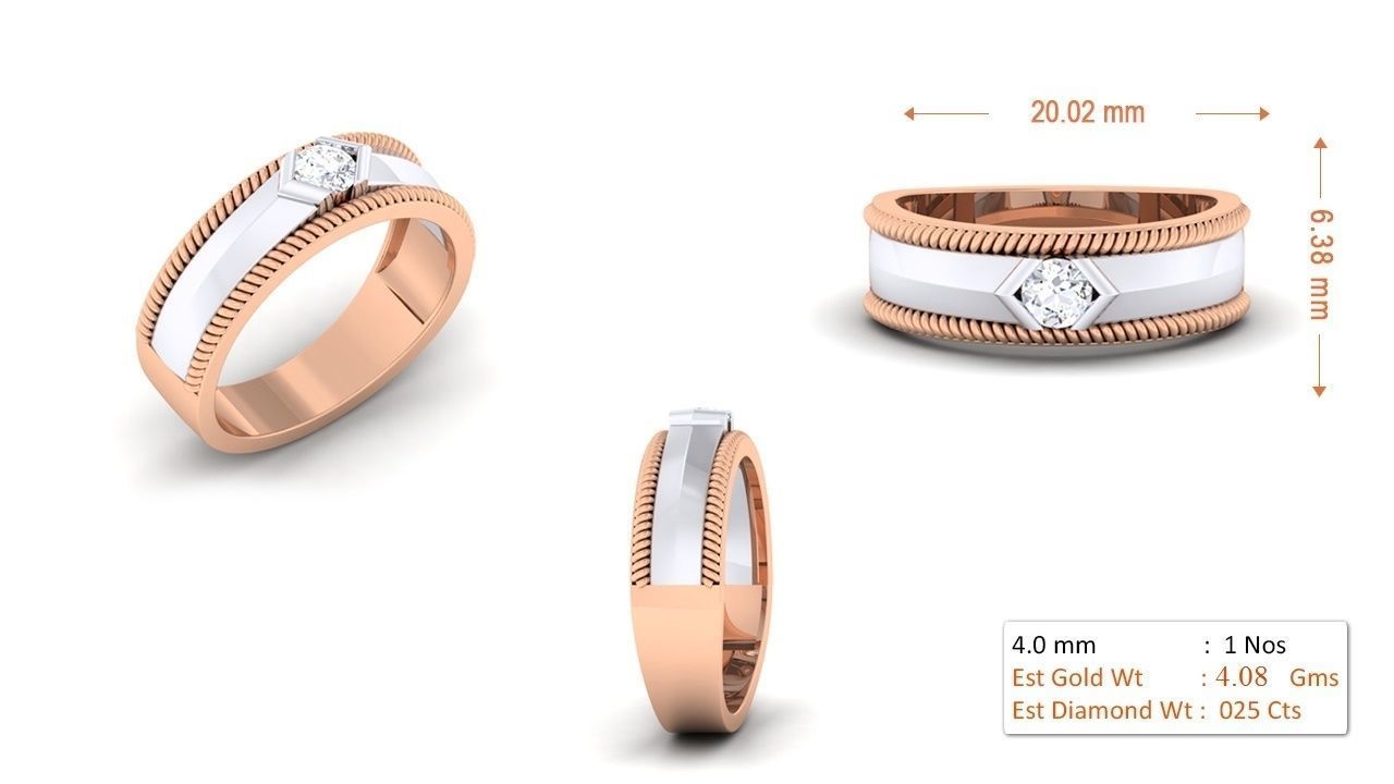 94 Couple Band Bride Groom Matching Engagement Wedding Ring 3D print model_71