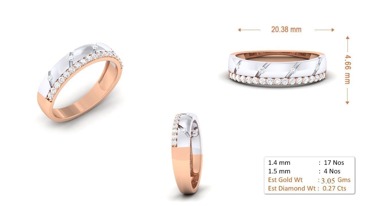 94 Couple Band Bride Groom Matching Engagement Wedding Ring 3D print model_78