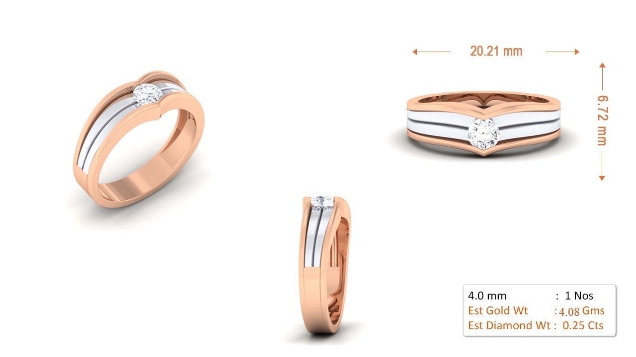 94 Couple Band Bride Groom Matching Engagement Wedding Ring 3D print model_10