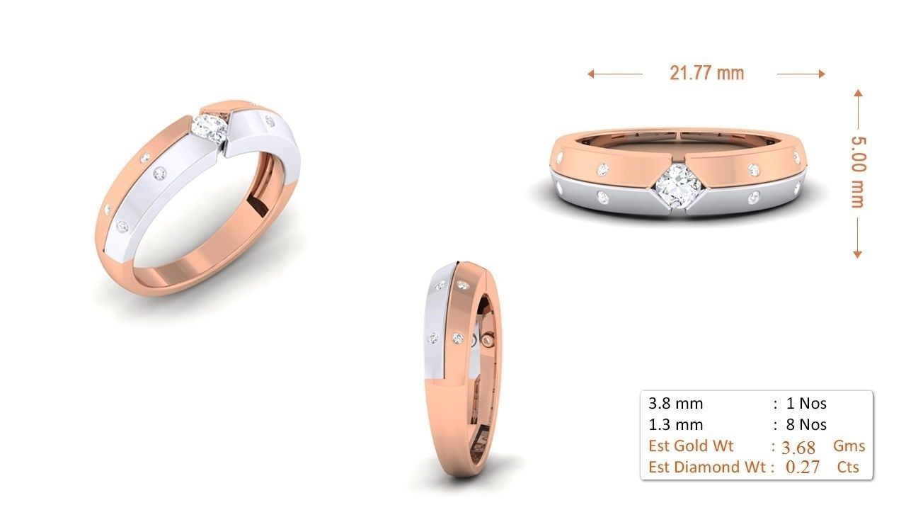 94 Couple Band Bride Groom Matching Engagement Wedding Ring 3D print model_88