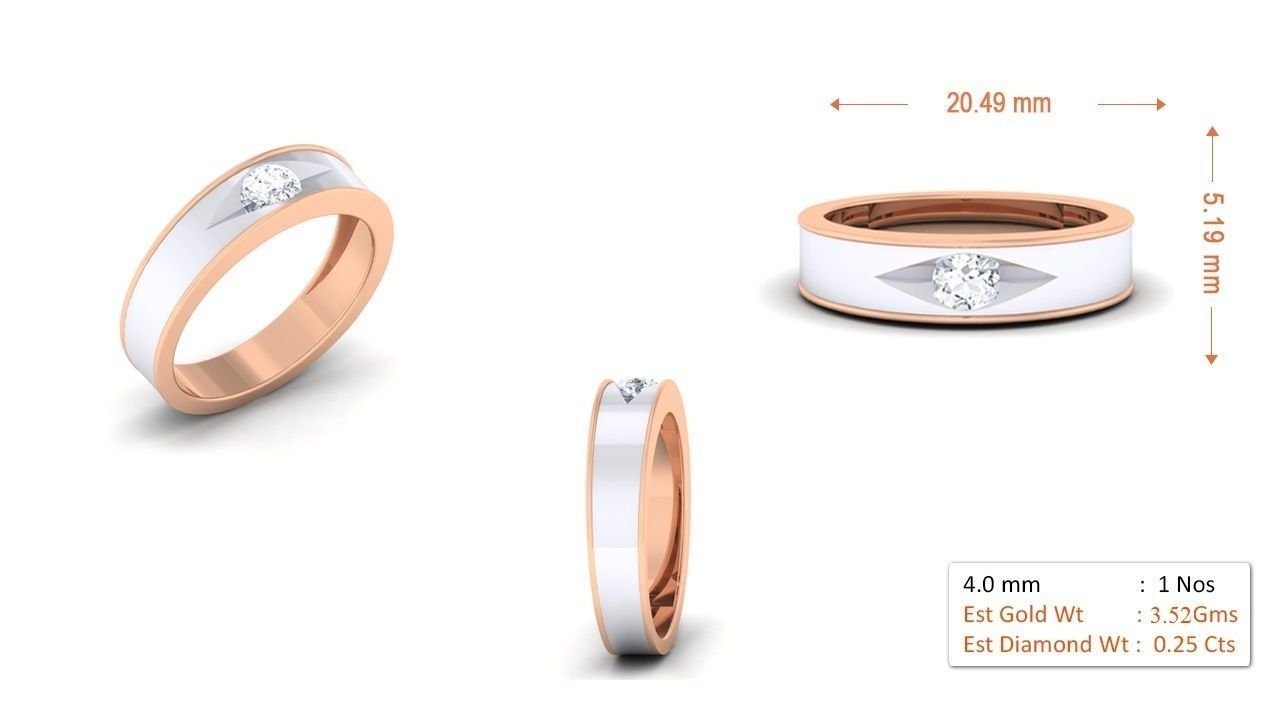 94 Couple Band Bride Groom Matching Engagement Wedding Ring 3D print model_5