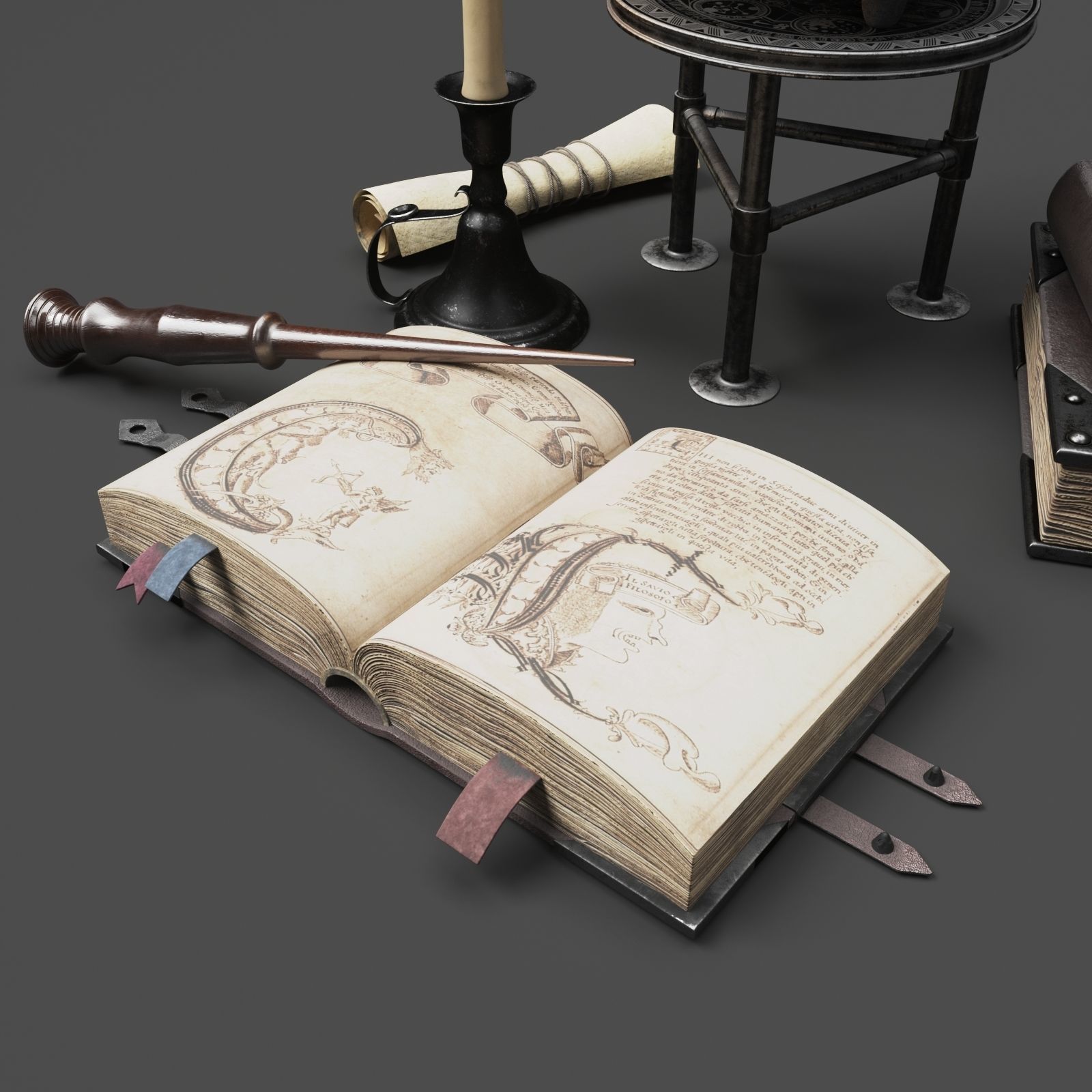 Wizard Items 3D model_4
