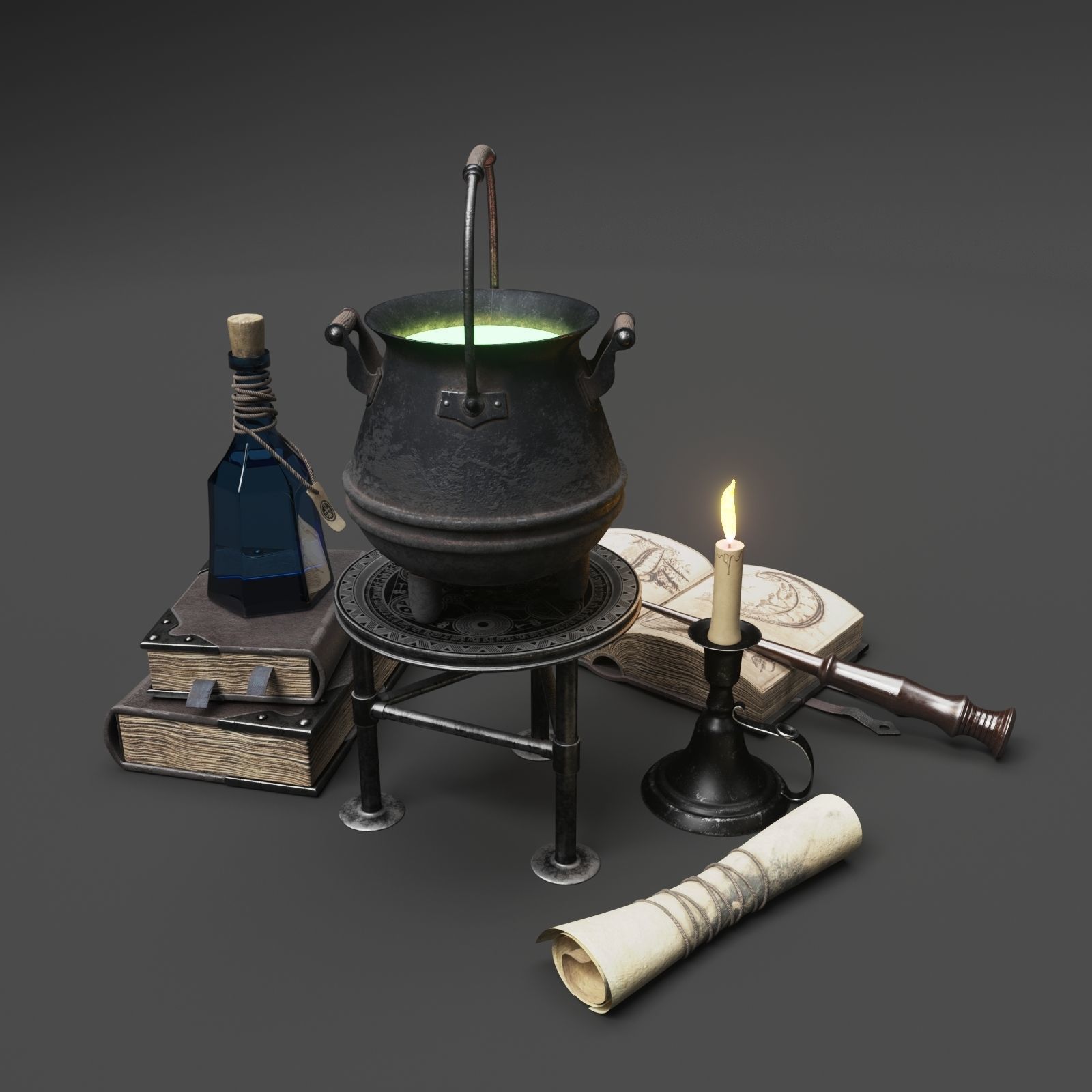 Wizard Items 3D model_11