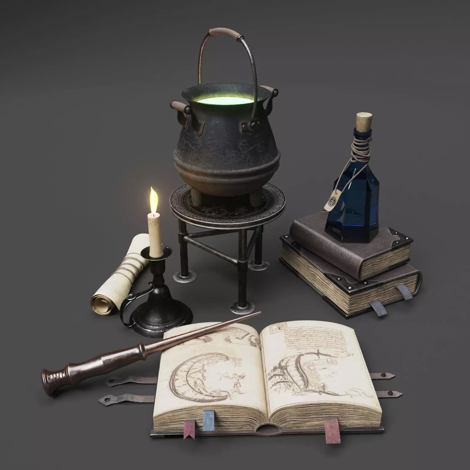 Wizard Items 3D model_0