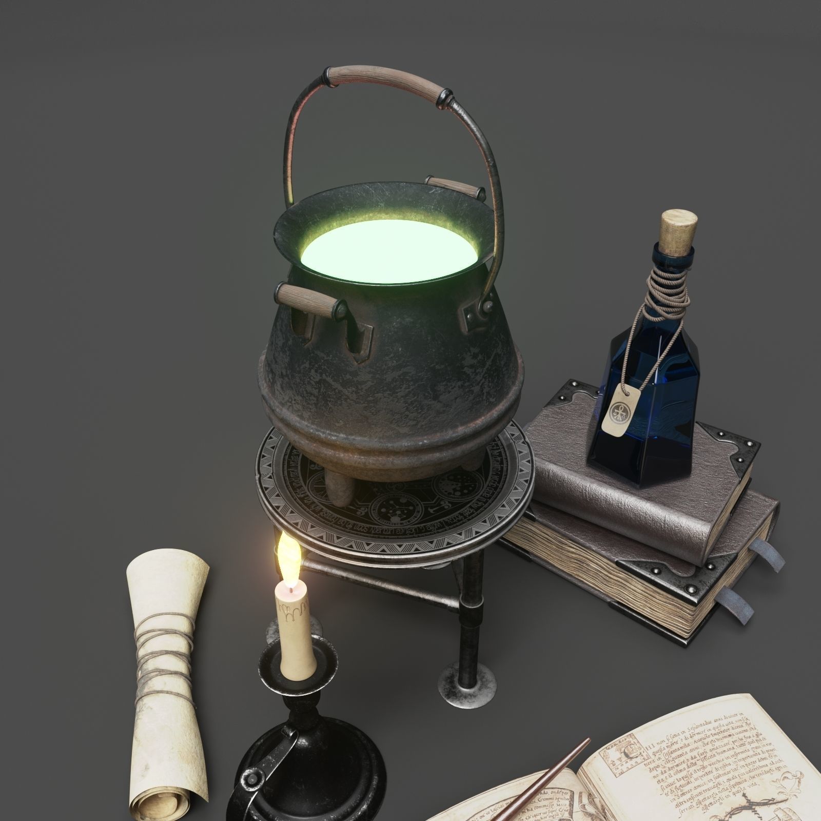 Wizard Items 3D model_7