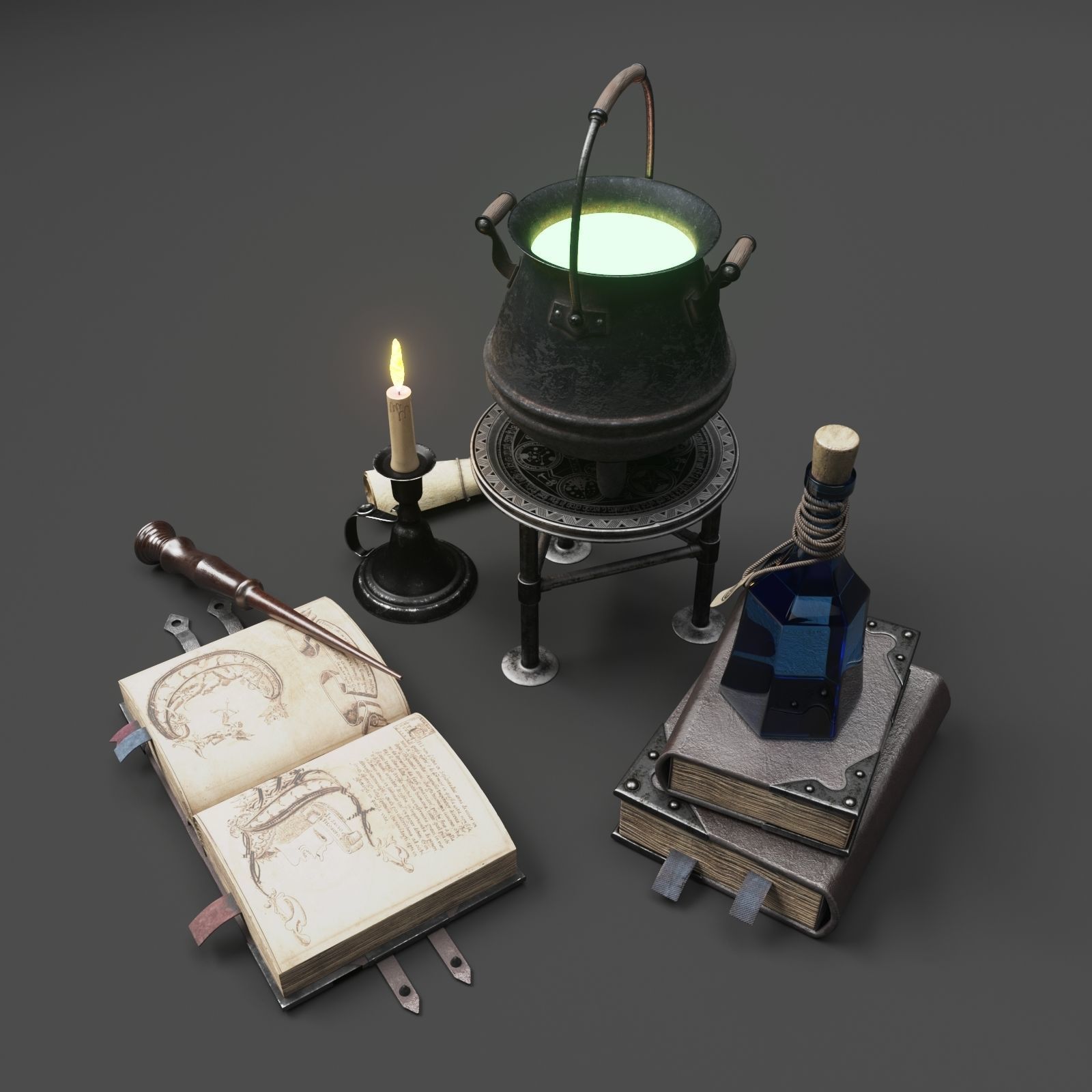 Wizard Items 3D model_3
