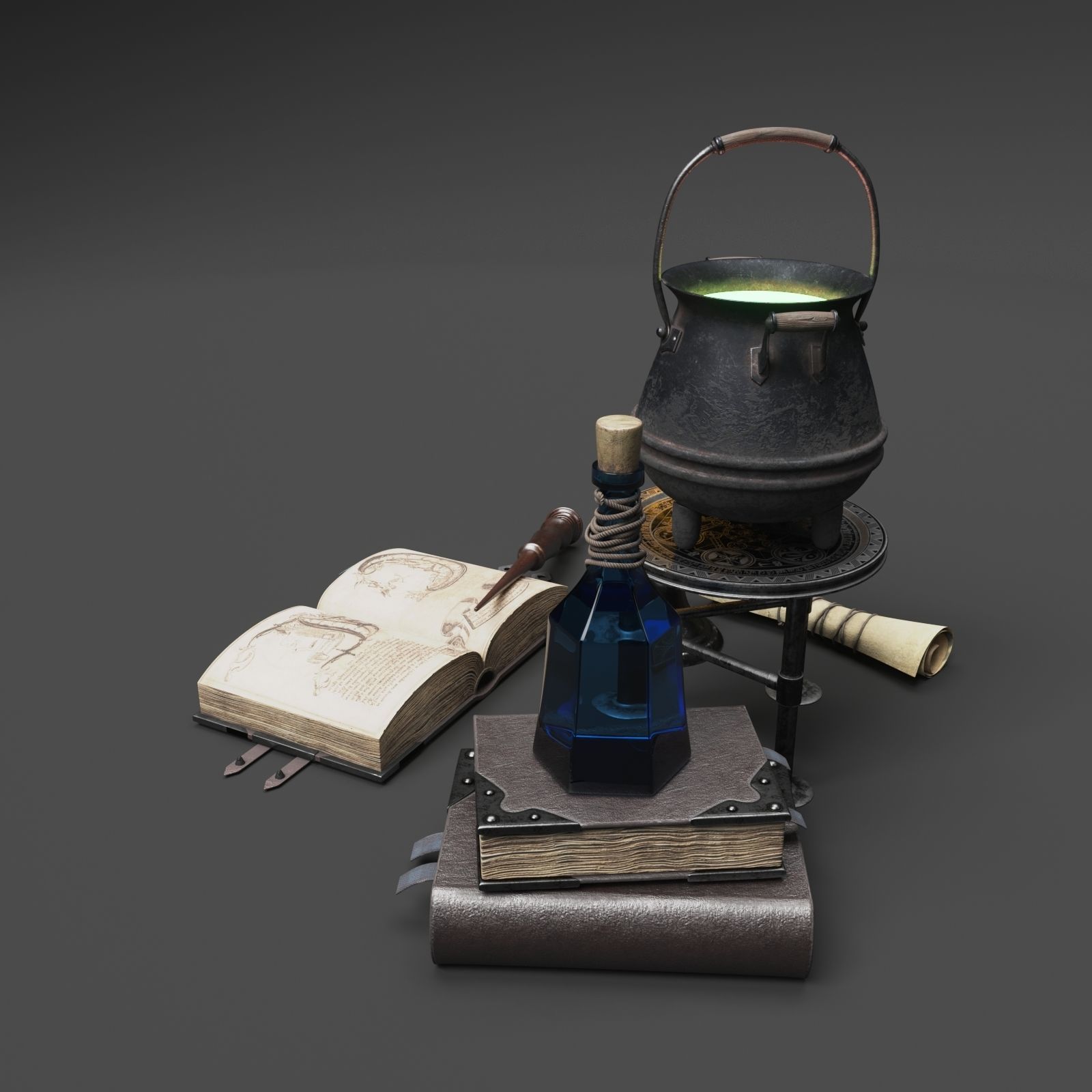 Wizard Items 3D model_13
