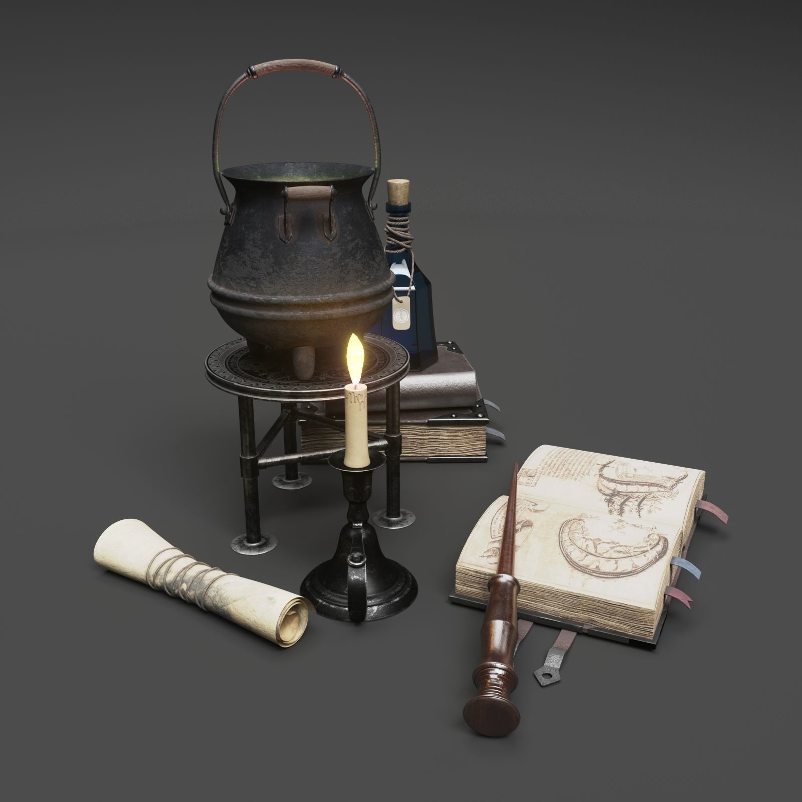 Wizard Items 3D model_1