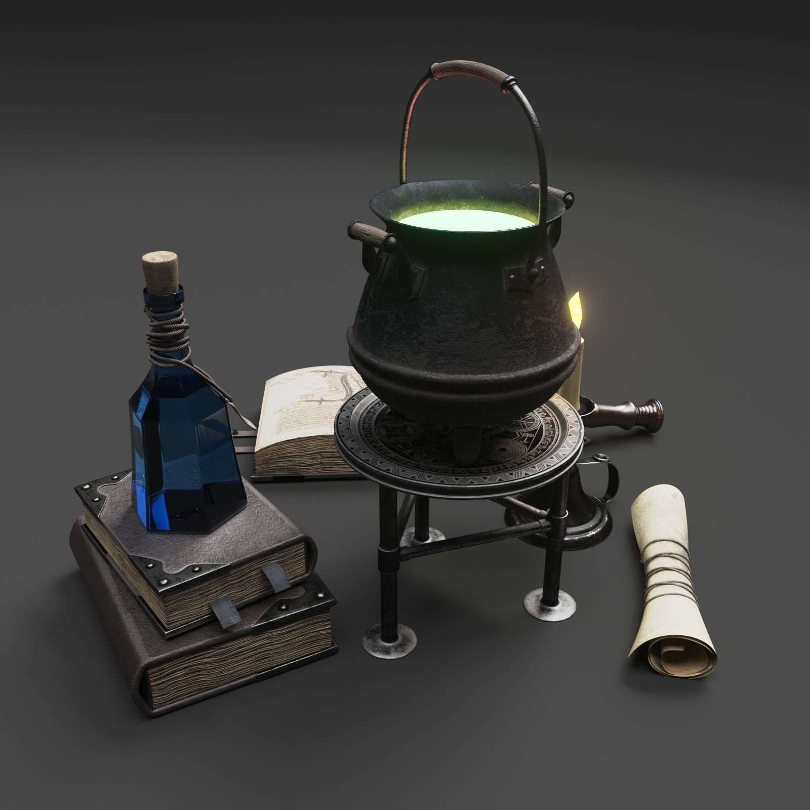 Wizard Items 3D model_2