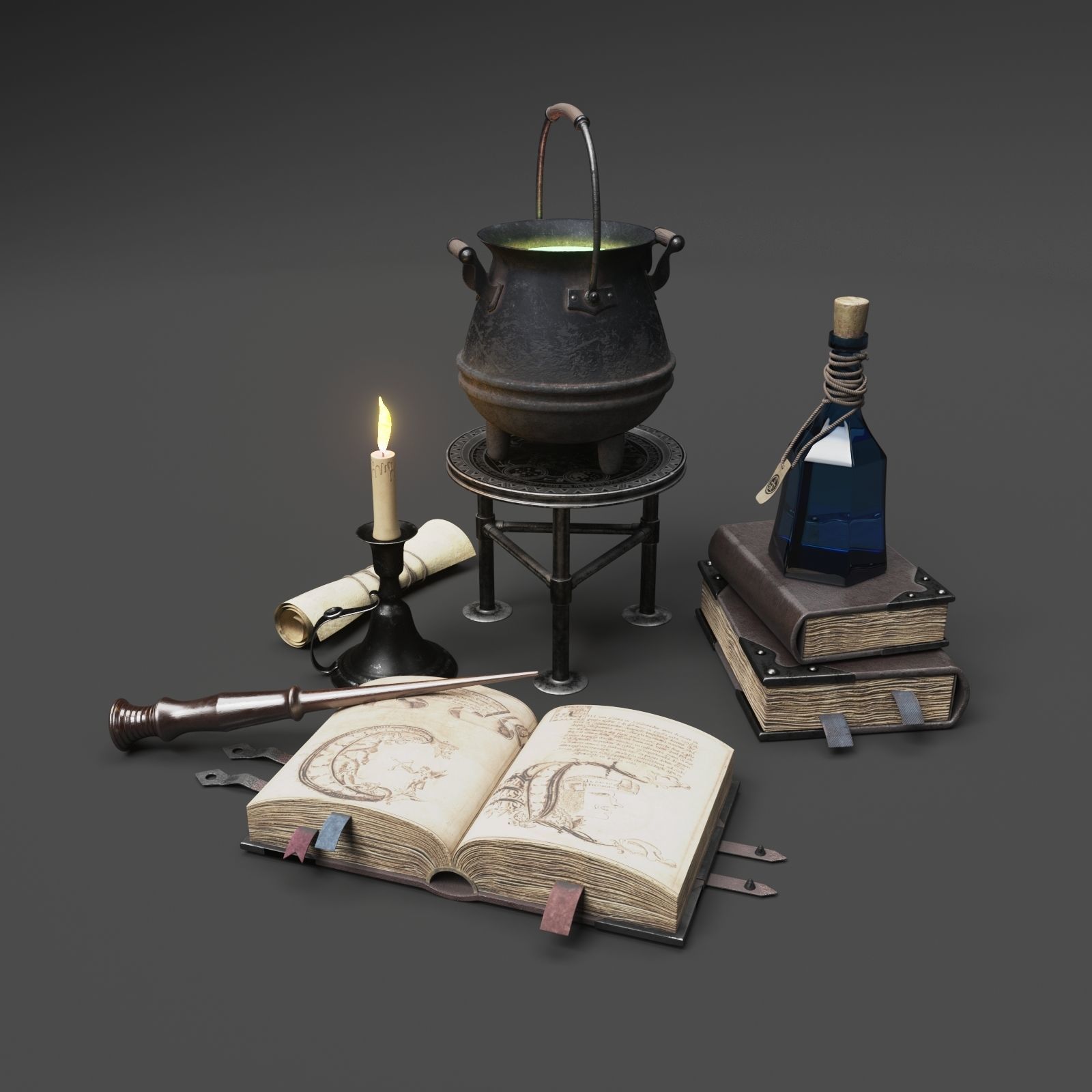 Wizard Items 3D model_15