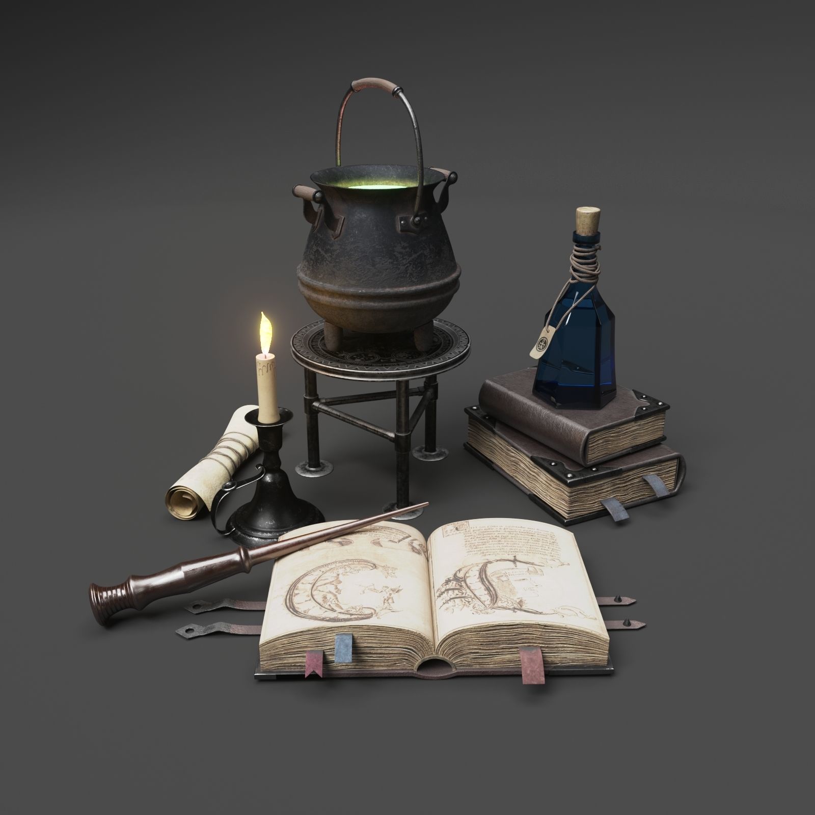 Wizard Items 3D model_8