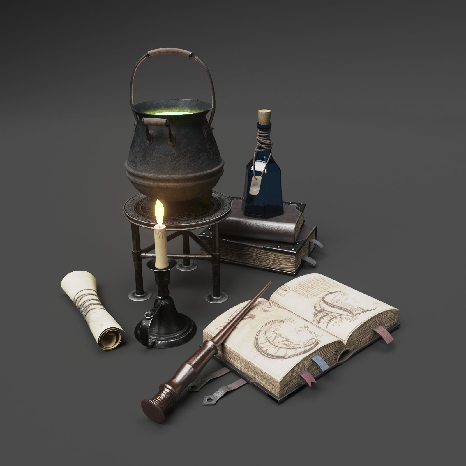 Wizard Items 3D model_9