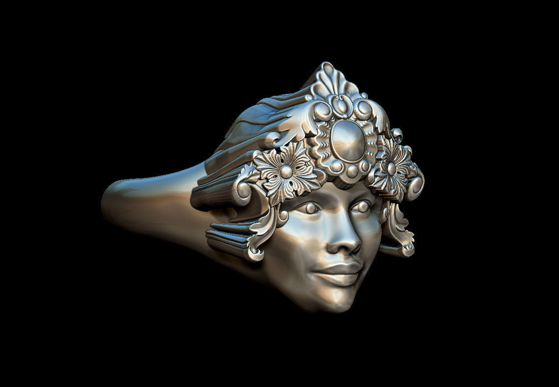 Woman ring 3D print model_2