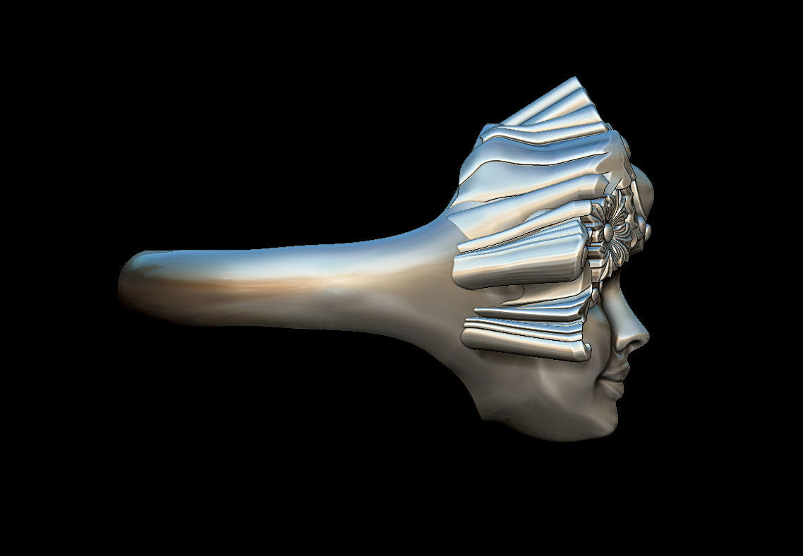 Woman ring 3D print model_8