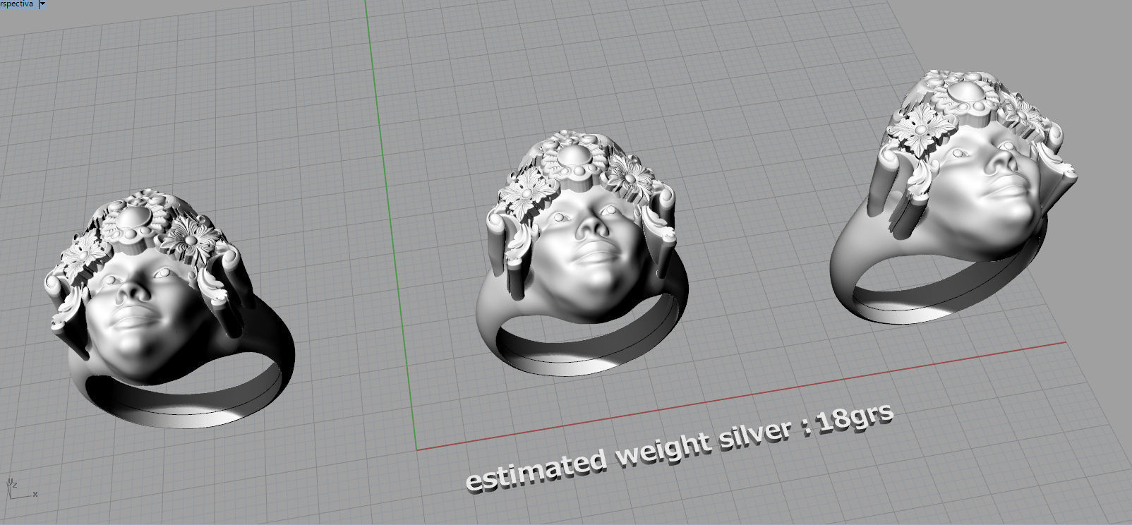 Woman ring 3D print model_10