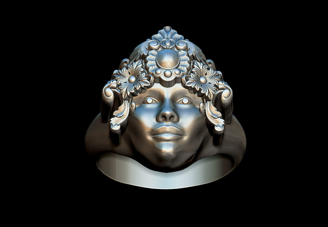 Woman ring 3D print model_9