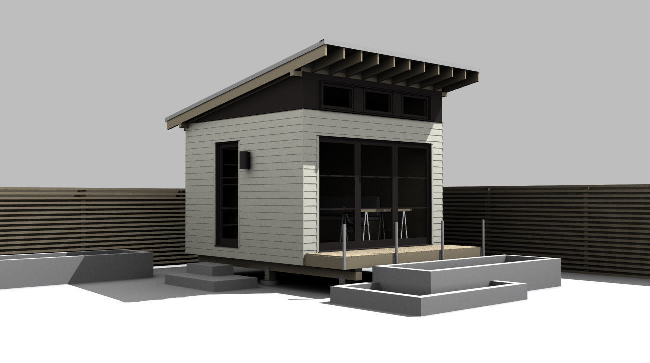 Backyard Studio or Shed 3D model_1