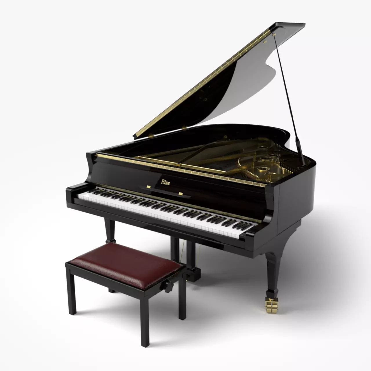Grand Piano 3D model_0