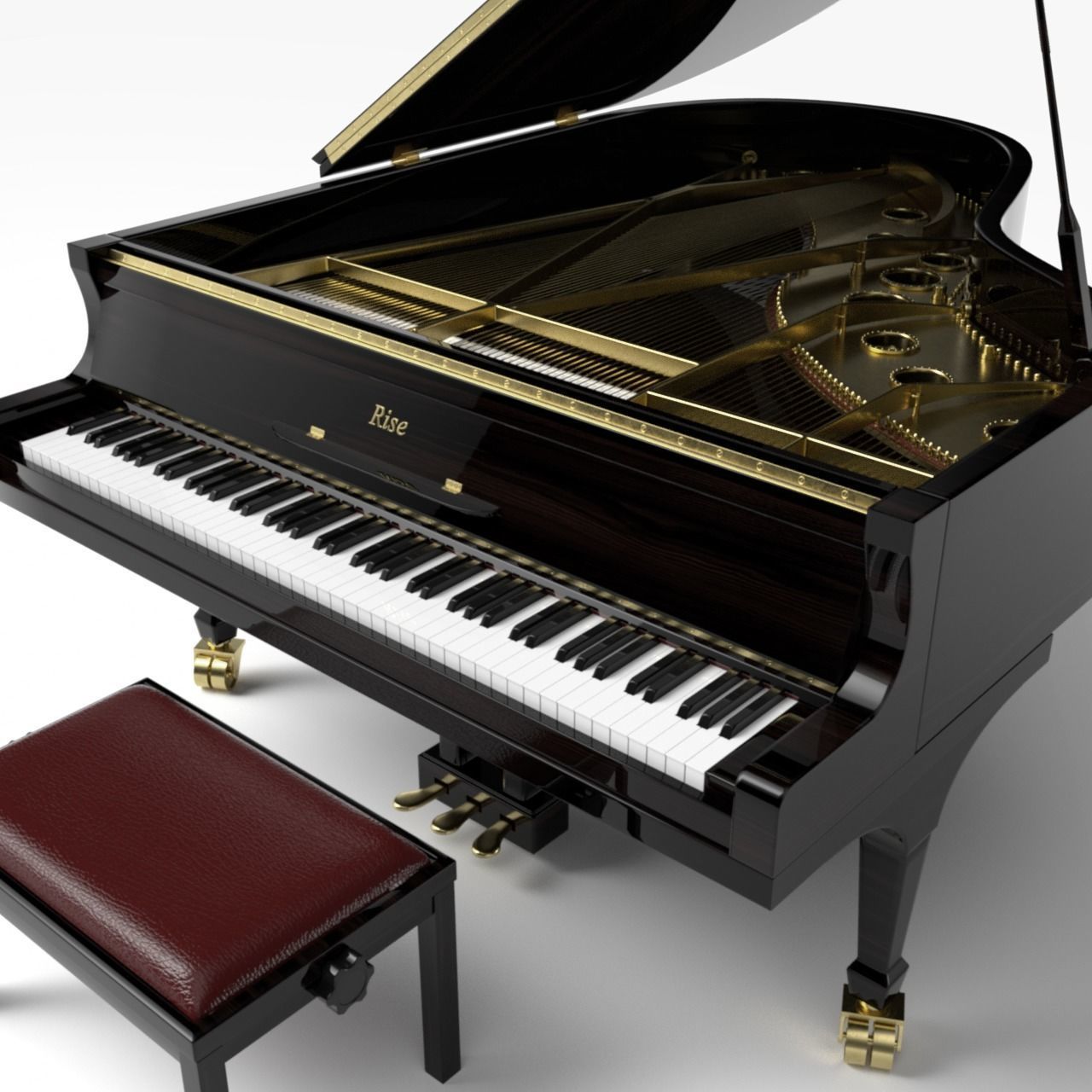 Grand Piano 3D model_2
