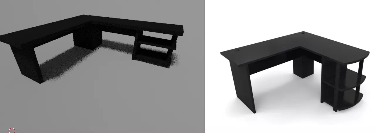 Black table 3D model_0