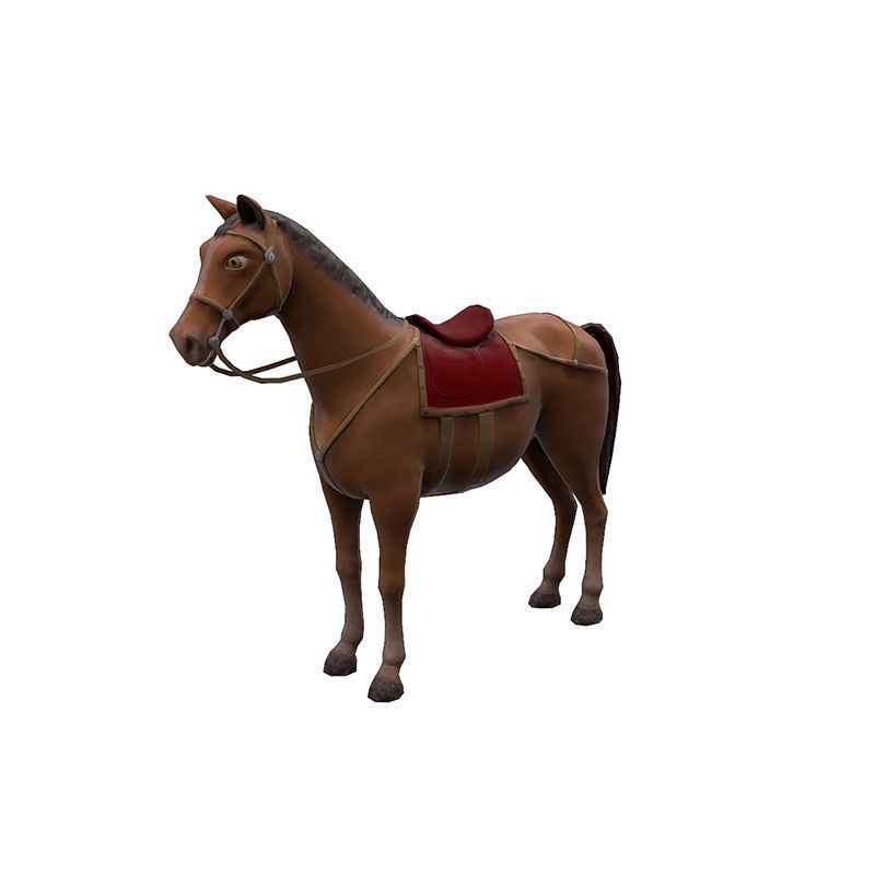 Animated horses Low-poly 3D model_6
