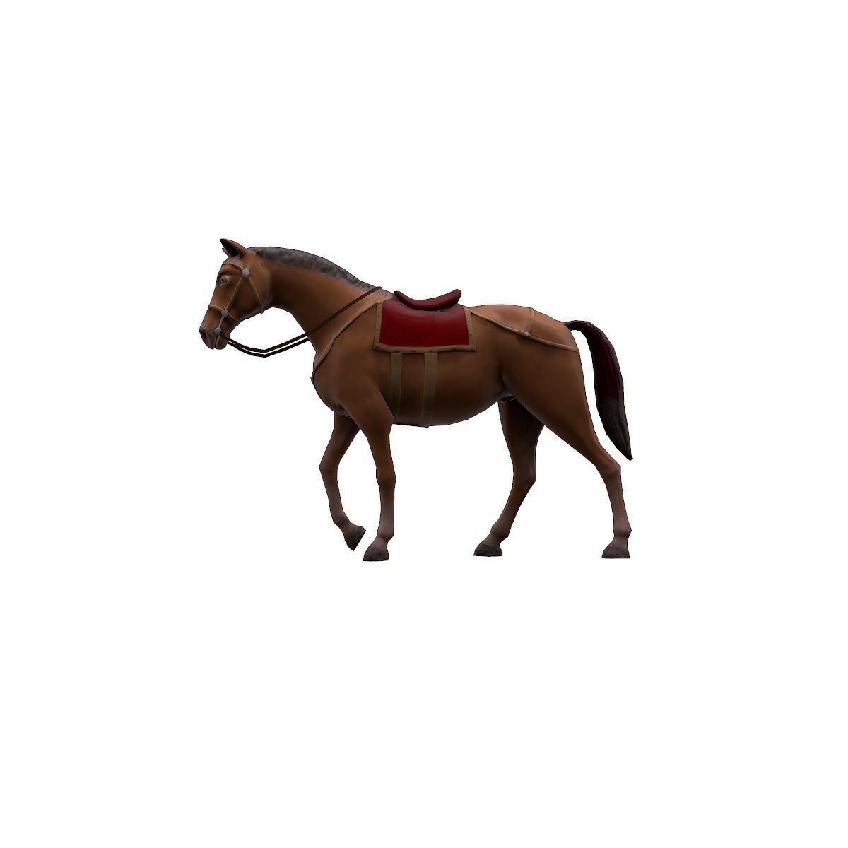 Animated horses Low-poly 3D model_10