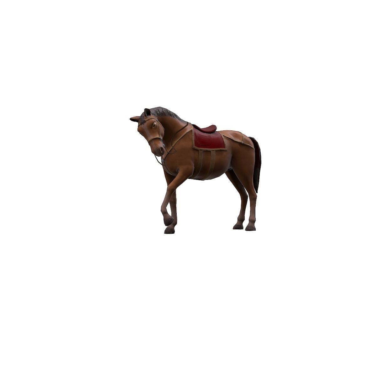 Animated horses Low-poly 3D model_7