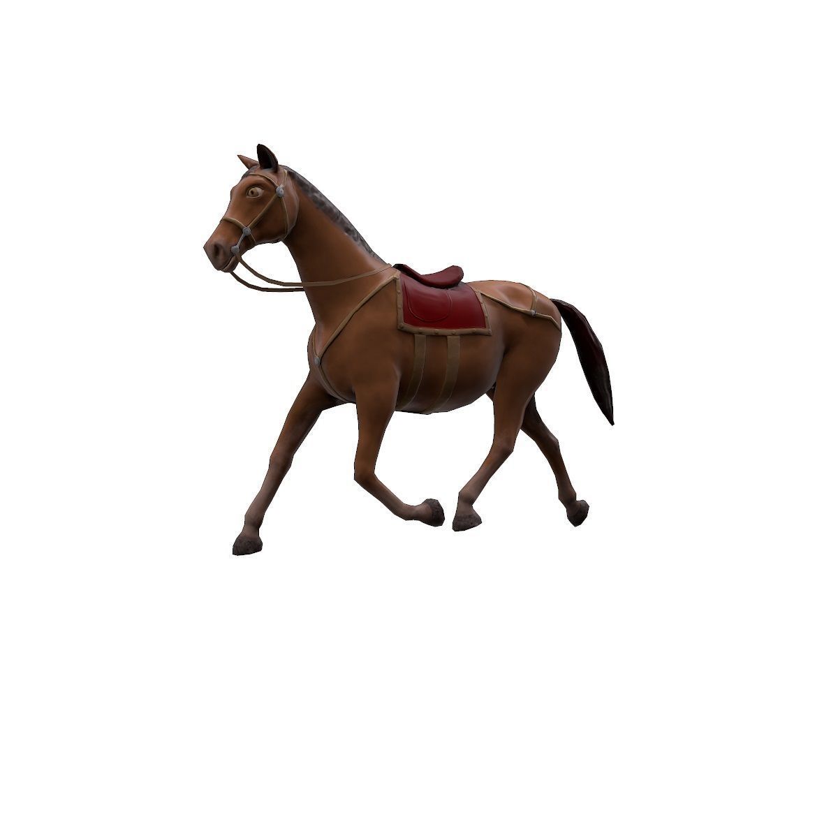 Animated horses Low-poly 3D model_8