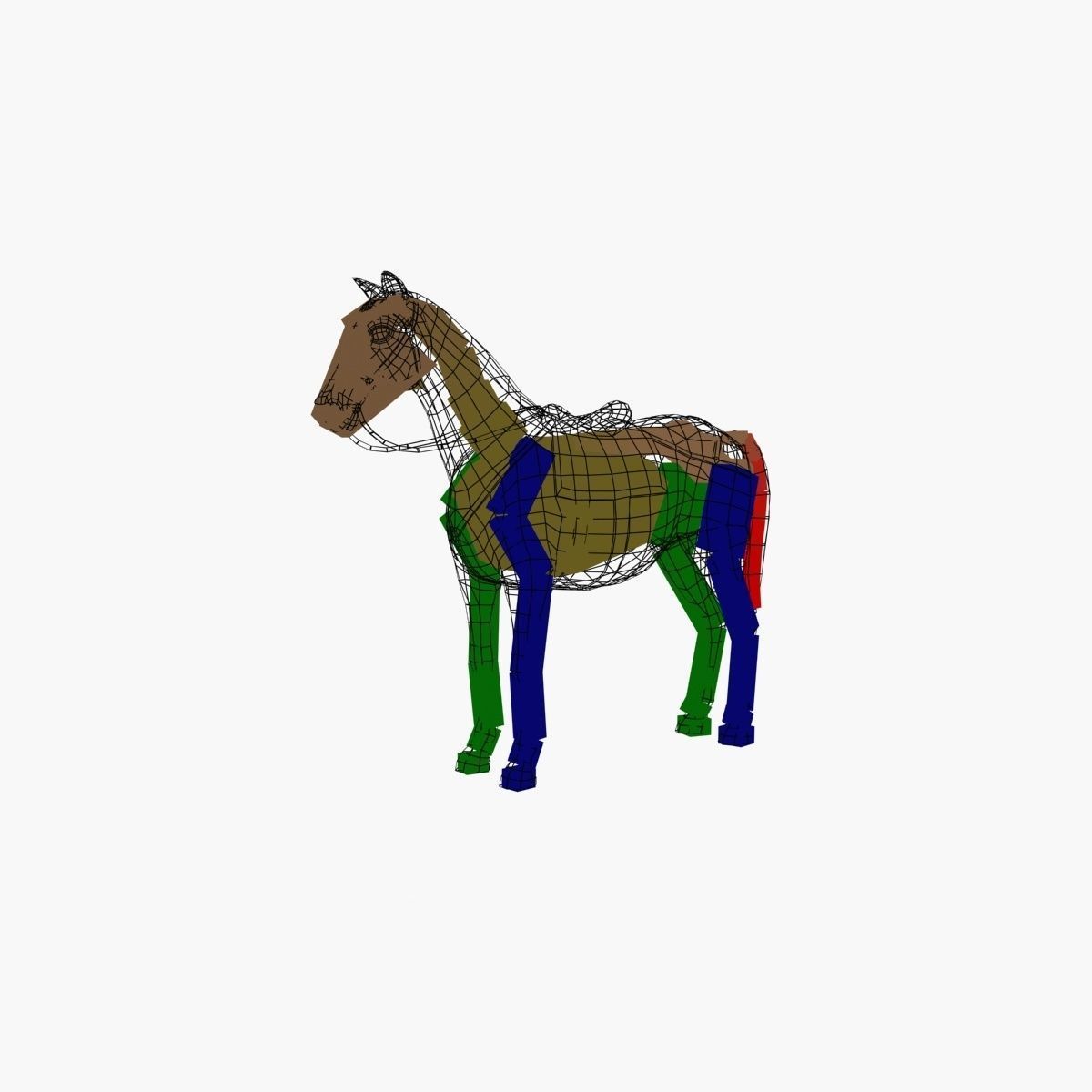 Animated horses Low-poly 3D model_3