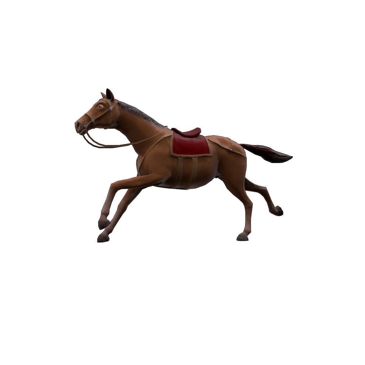 Animated horses Low-poly 3D model_9