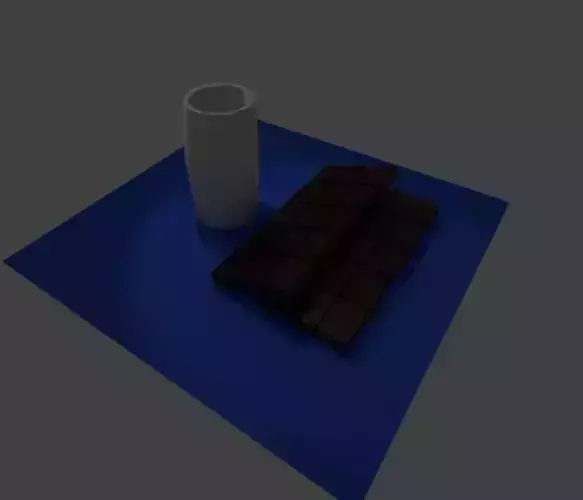 Kitkat chocolate bar and cup of milk