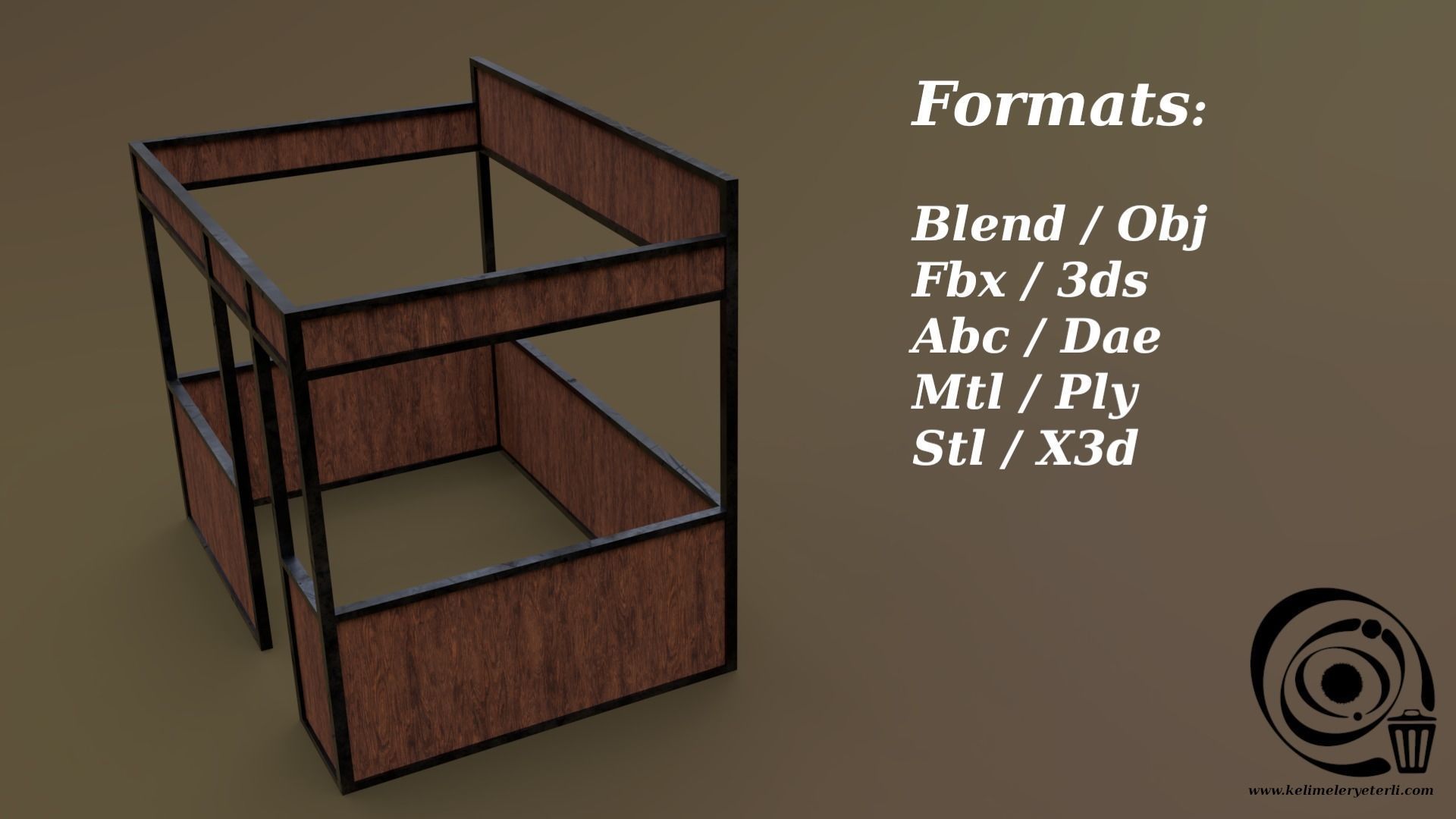 Stall stand 08 R Low-poly 3D model_2
