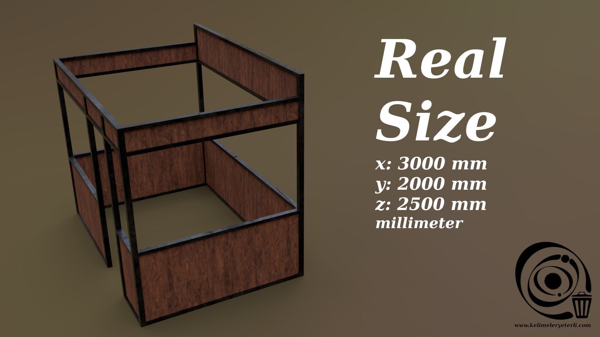 Stall stand 08 R Low-poly 3D model_3