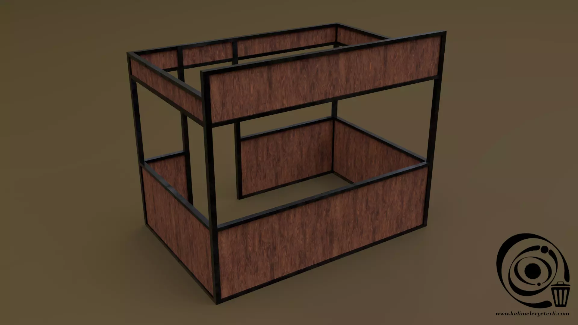 Stall stand 08 R Low-poly 3D model_0