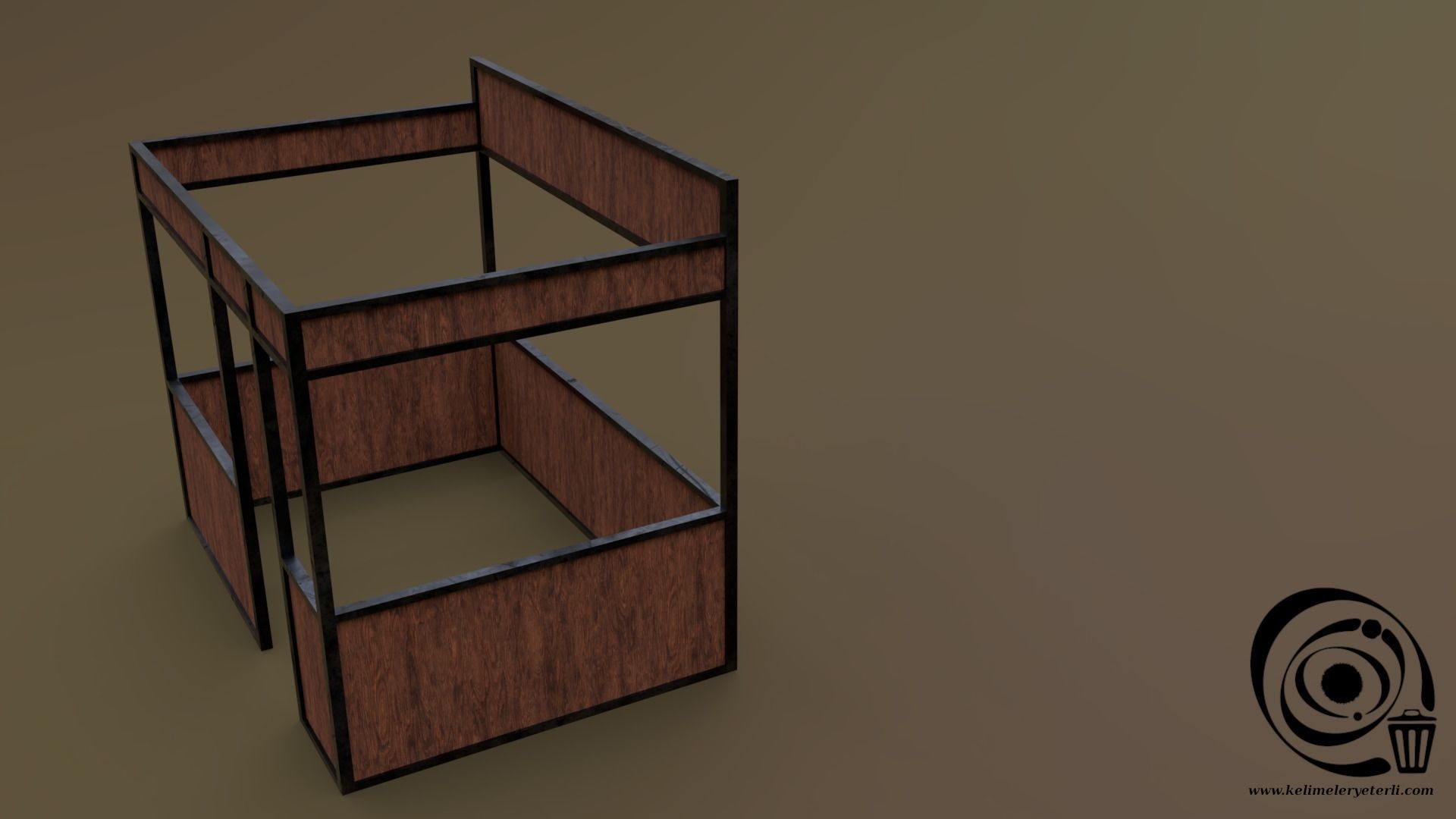 Stall stand 08 R Low-poly 3D model_1