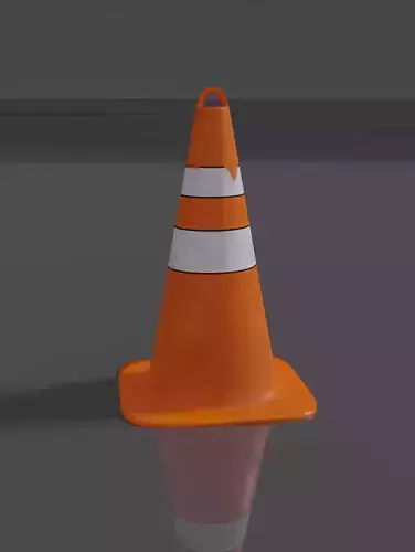 Orange Traffic Cone Low-poly 3D model