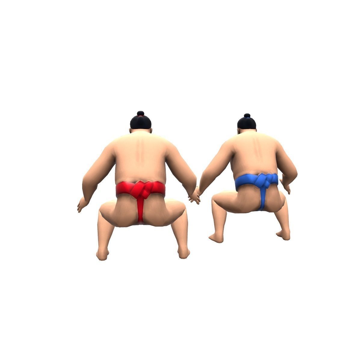 SUMO wrestler Low-poly 3D model_5