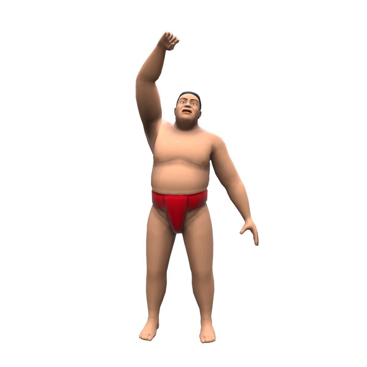 SUMO wrestler Low-poly 3D model_7