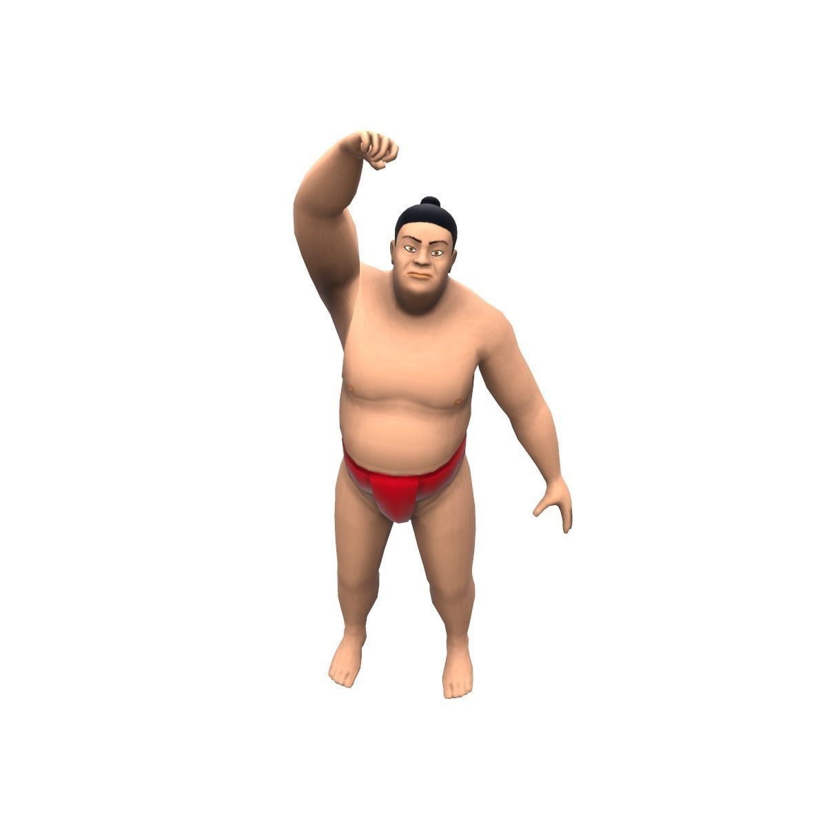 SUMO wrestler Low-poly 3D model_9