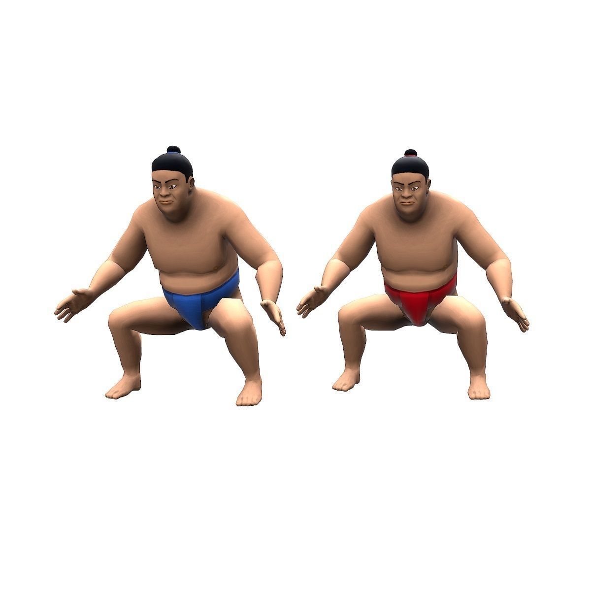 SUMO wrestler Low-poly 3D model_4
