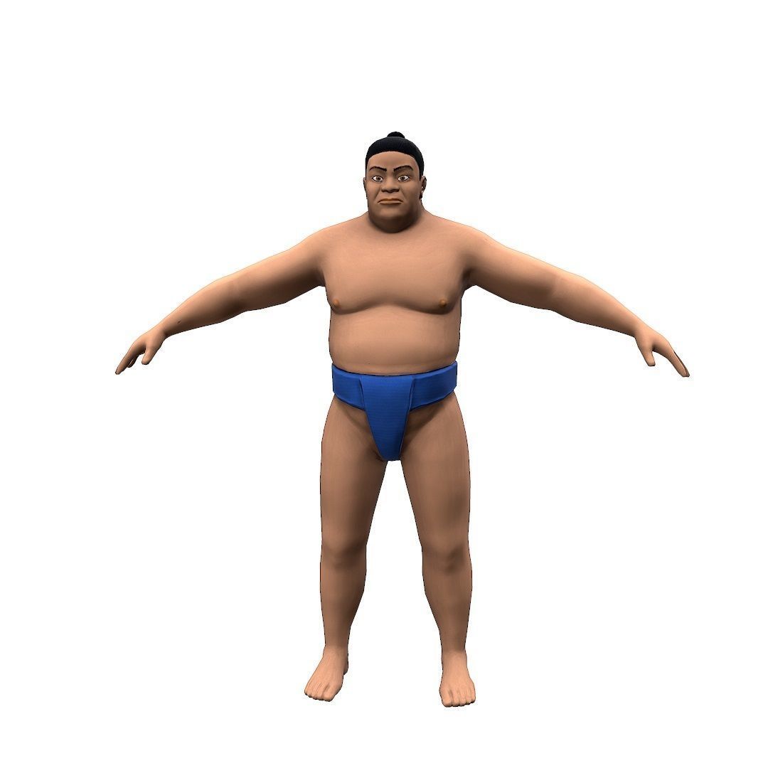 SUMO wrestler Low-poly 3D model_11