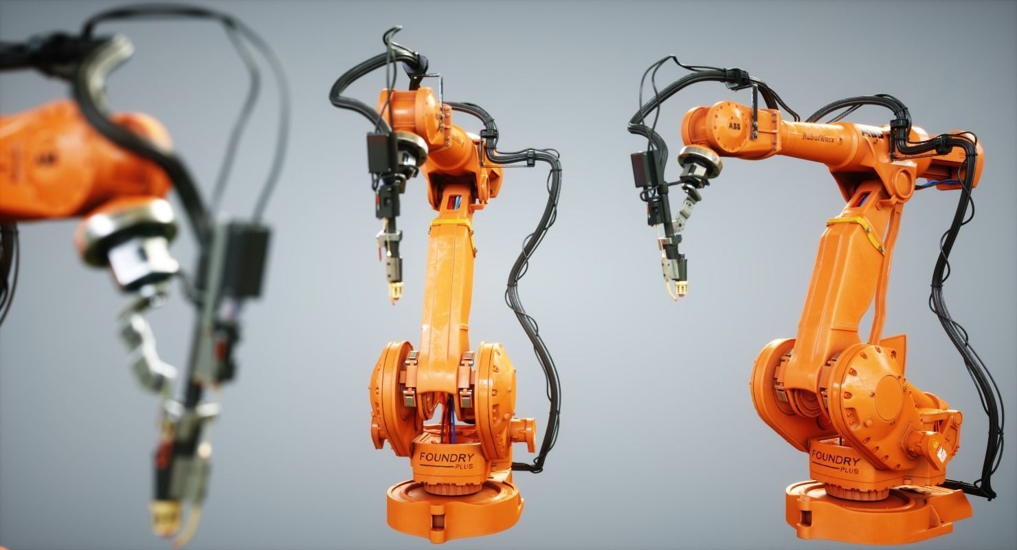 Industrial Robot IRB Low-poly 3D model_14